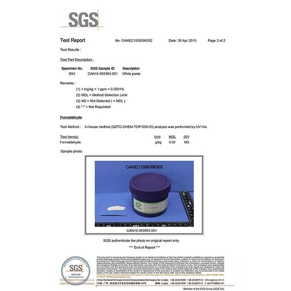 SGS certification 2-2