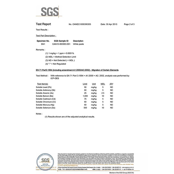 SGS certification 1-2