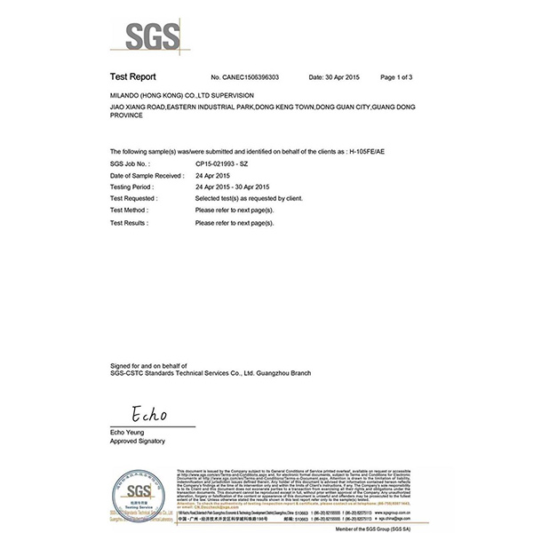 SGS certification 1-1